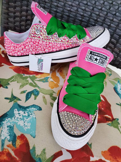 Pink Pearls & Ab Stone Lowtop Converse