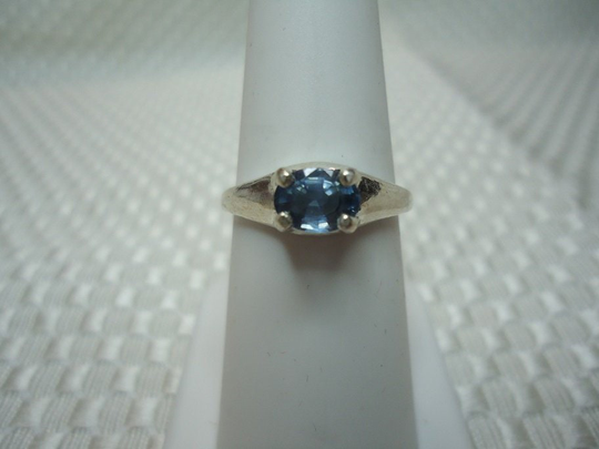 Oval Cut Ceylon Sapphire Ring in Sterling Silver #2291