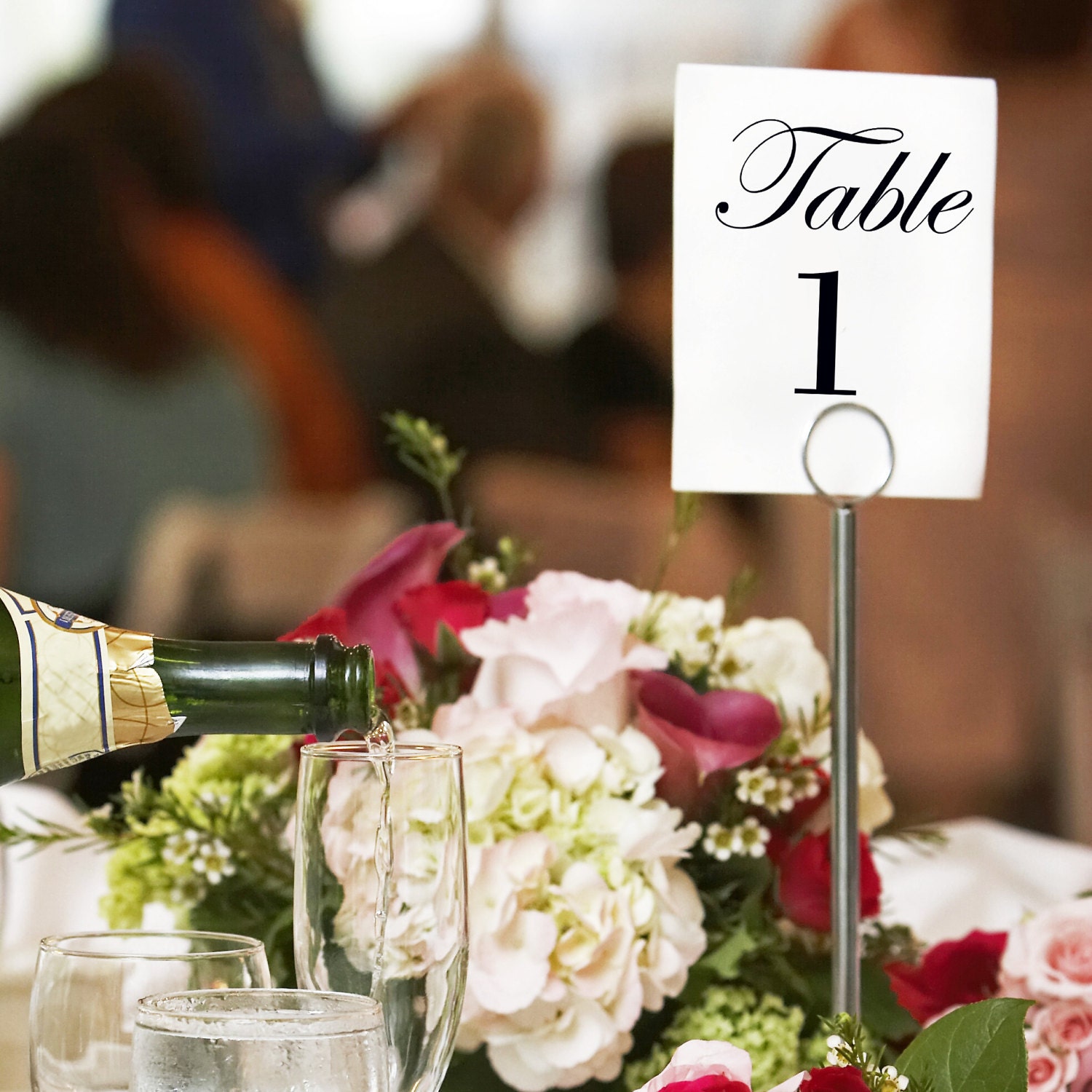 Elegant Table Number Cards 5x7 Printed - You Pick Colors Traditional Numbers