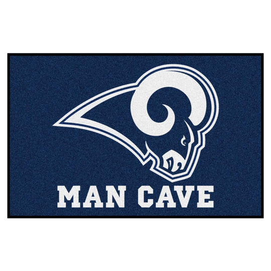 FANMATS Los Angeles Rams NFL Man Cave Starter 1-1/2 x 2-1/2 Navy Indoor Sports Throw Rug in Blue | 14373