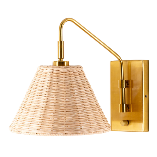 Gold and Rattan Dome Cerro Wall Sconce - Metal by World Market