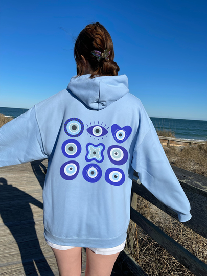 Evil Eye Hoodie Ojo Turco Preppy Sweatshirt Trendy Hoodies Aesthetic Clothes Vsco Y2K Clothing Custom Trippy