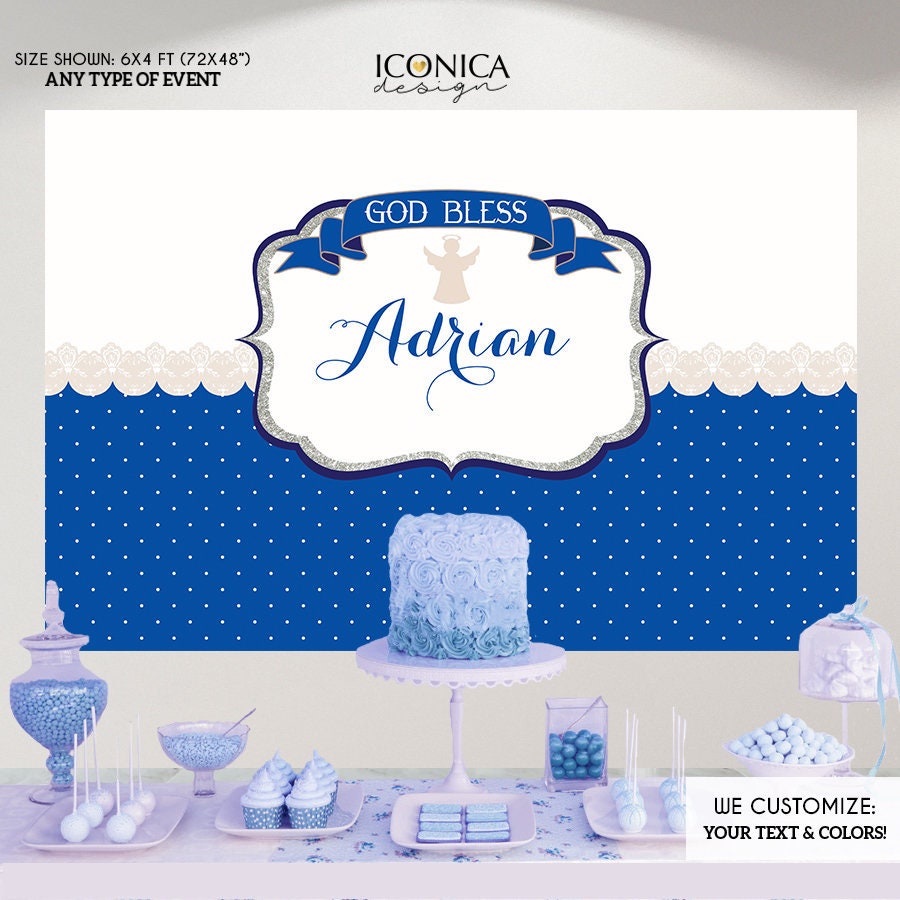 First Communion Backdrop, Little Angel Theme, Baptism Banner, Religious Any Color - Printed Or Printable File Free Shipping Bfc0007