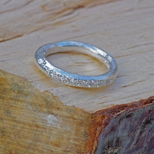 Silver & Diamond Half Eternity Ring