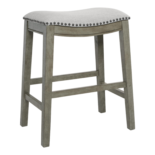 Antiqued Upholstered Jayceson Counter Stools Set of 2: White by World Market