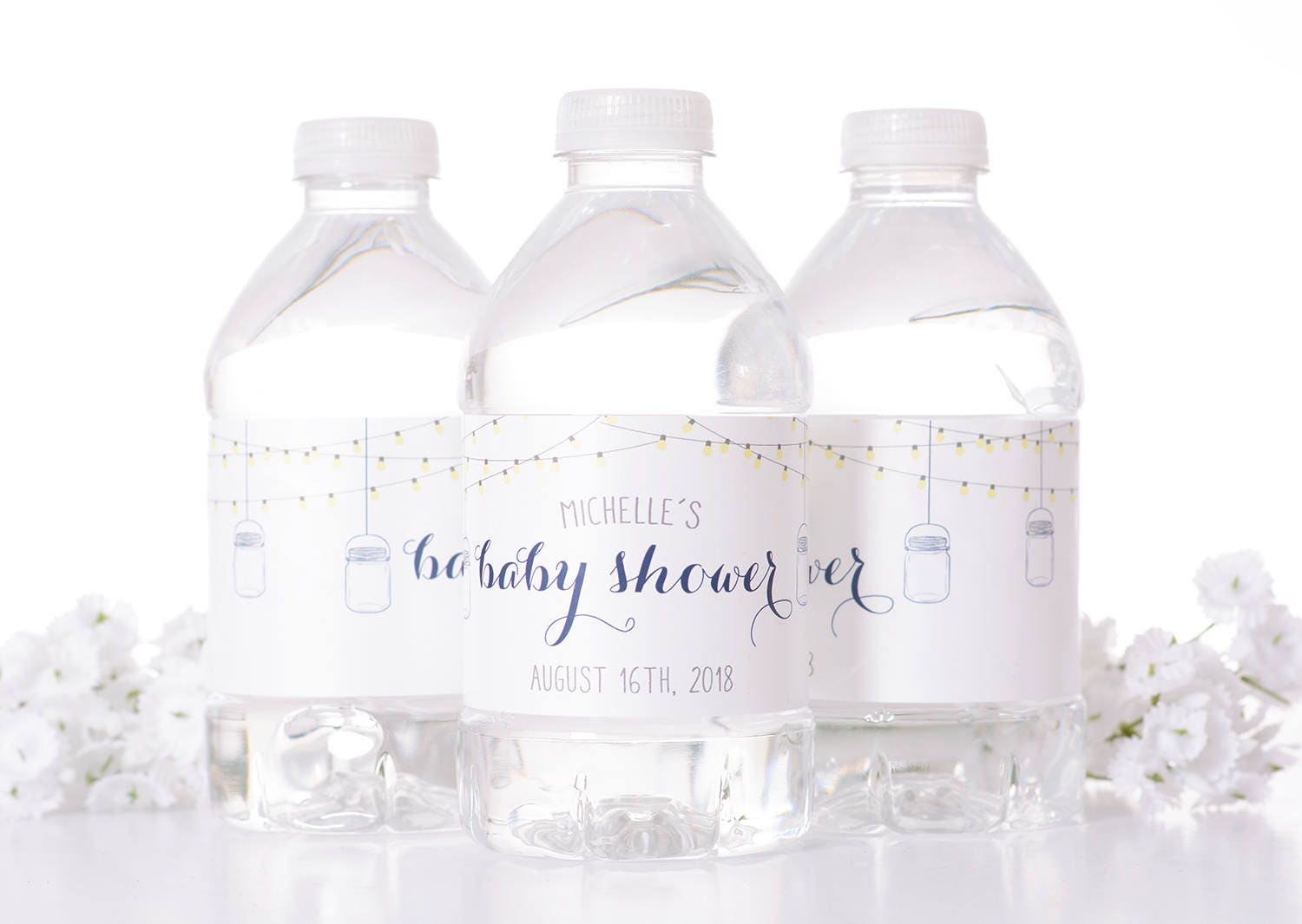 Baby Shower Water Bottle Labels - Stickers Waterproof For Vintage #bsi-85