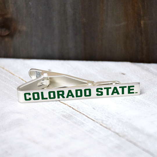 Colorado State University Rams Silver Tie Bar Clip - Officially Licensed Ncaa