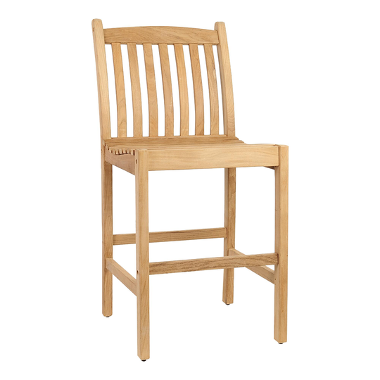 Teak Windsong Outdoor Patio Barstools Set of 2: Natural - Wood by World Market