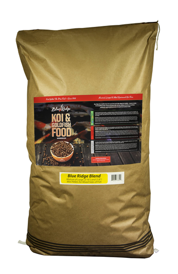Blue Ridge Koi and Goldfish Blue Ridge Koi and Goldfish 50lb Blend Pellet Growth Formula in Black | BLEND50