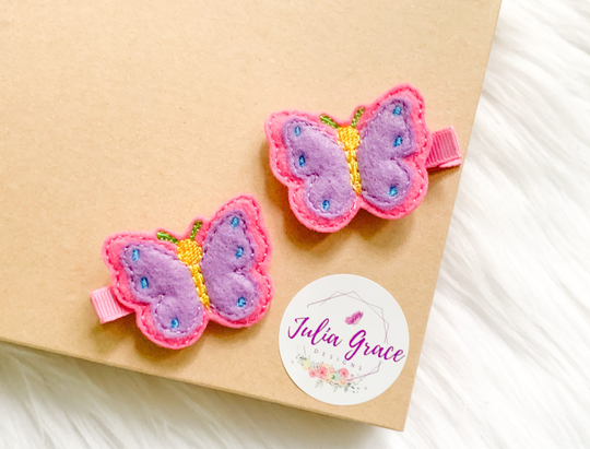 Butterfly Hair Clip Or Headband, Toddler Clip, Baby Girl Noslip Pigtail Set, Barrette