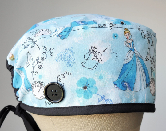 Cinderella Scrub Cap, Surgical Princess Hat, Cap With Buttons, Caps For Women, Gifts Nurses