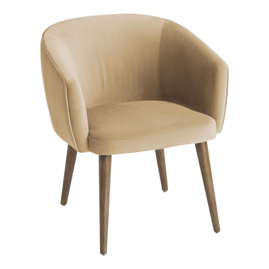 Curved Back Chelsea Upholstered Dining Armchair: Brown/Natural - Wood by World Market