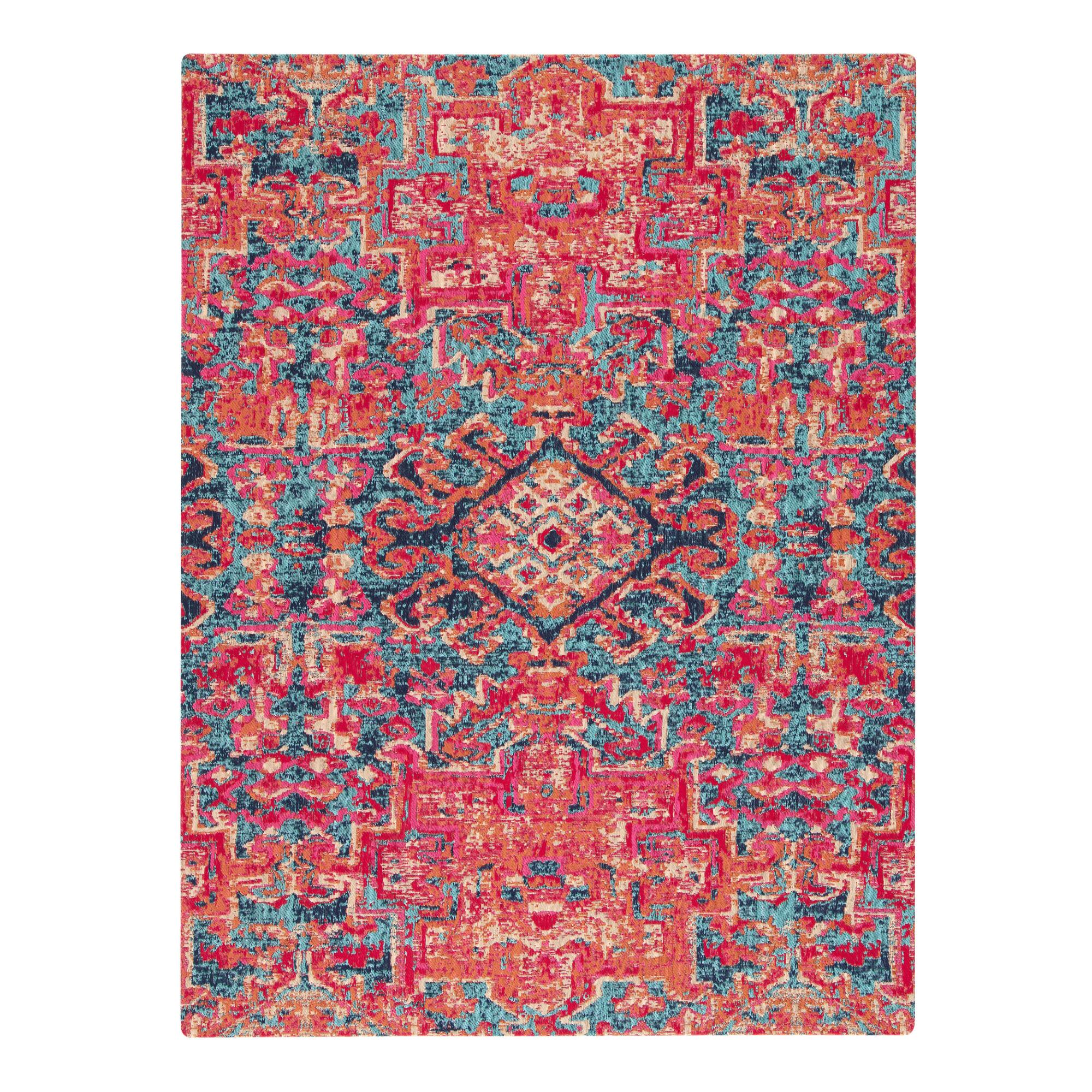 Red And Blue Medallion Home Office Chair Mat: Blue/Red by World Market