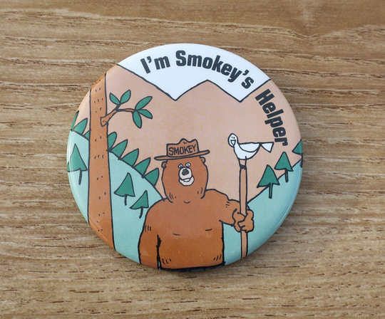 Vintage Smokey The Bear Button