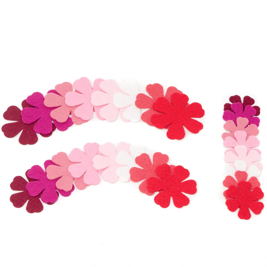 24 Chloe Wool Blend Felt Die Cut Applique Flowers - Roses Are Red Colors