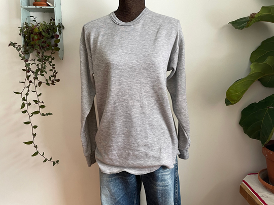 Vintage Large Gray Wool Blend Thermal Shirt