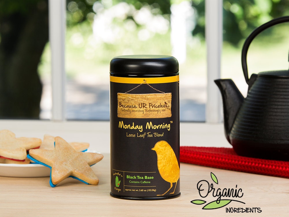 Organic Tea, Monday Morning Tea Blend, Herbal Coffee, Breakfast Organic Black Roasted Chicory, Vanilla Bean