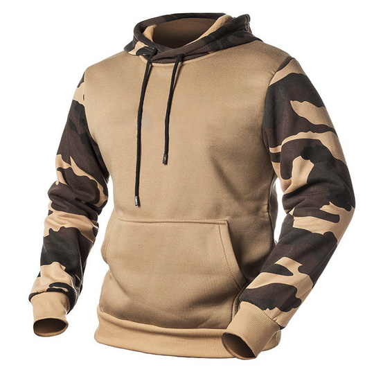 Men's Solid Pullover Hoodies, Sports Soft Blend Fleece Hooded Sweatshirts - COLOR 5, Large