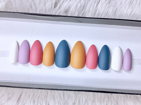 Blended | Custom Any Shape Matte Solid Color Plain Jane Lilac White Mustard Blue Mauve Pink Yellow Purple