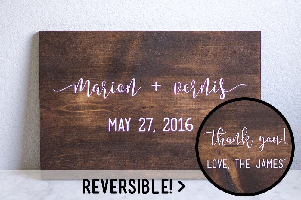 Reversible Wedding Sign, Welcome Thank You Signage