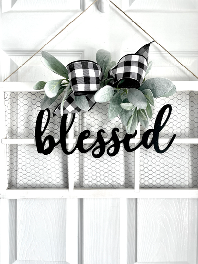 Rustic Farmhouse Year Round "Blessed" Door/Wall Hanger
