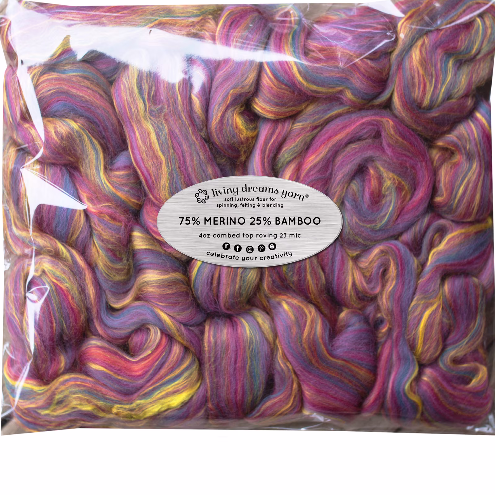 Merino Bamboo Blend Wool Spinning Fiber, Soft Combed Top Roving For Hand Spinning, Drop Spindle, Needle Wet Nuno Felting. Golden Dawn