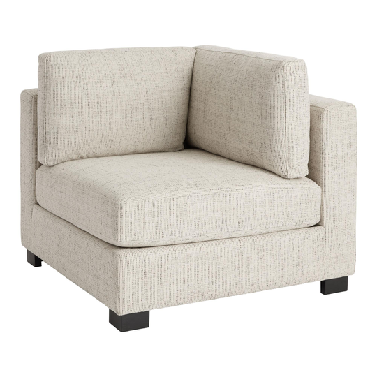 Cream Track Arm Hayes Modular Sectional Corner End Chair: White - Polyester by World Market