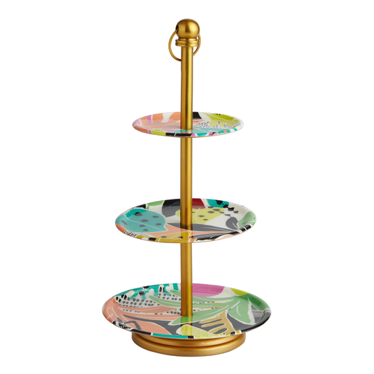 Multicolor Metal Bahia Brights 3 Tier Jewelry Stand - Cotton by World Market