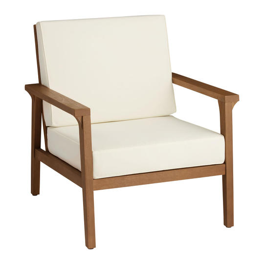 Eucalyptus Taormina Outdoor Patio Chair: Brown - Wood by World Market