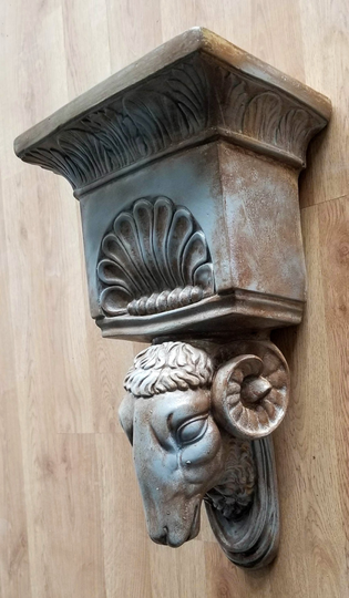 French Hollywood Regency Ram Head Wall Corbel # 22130