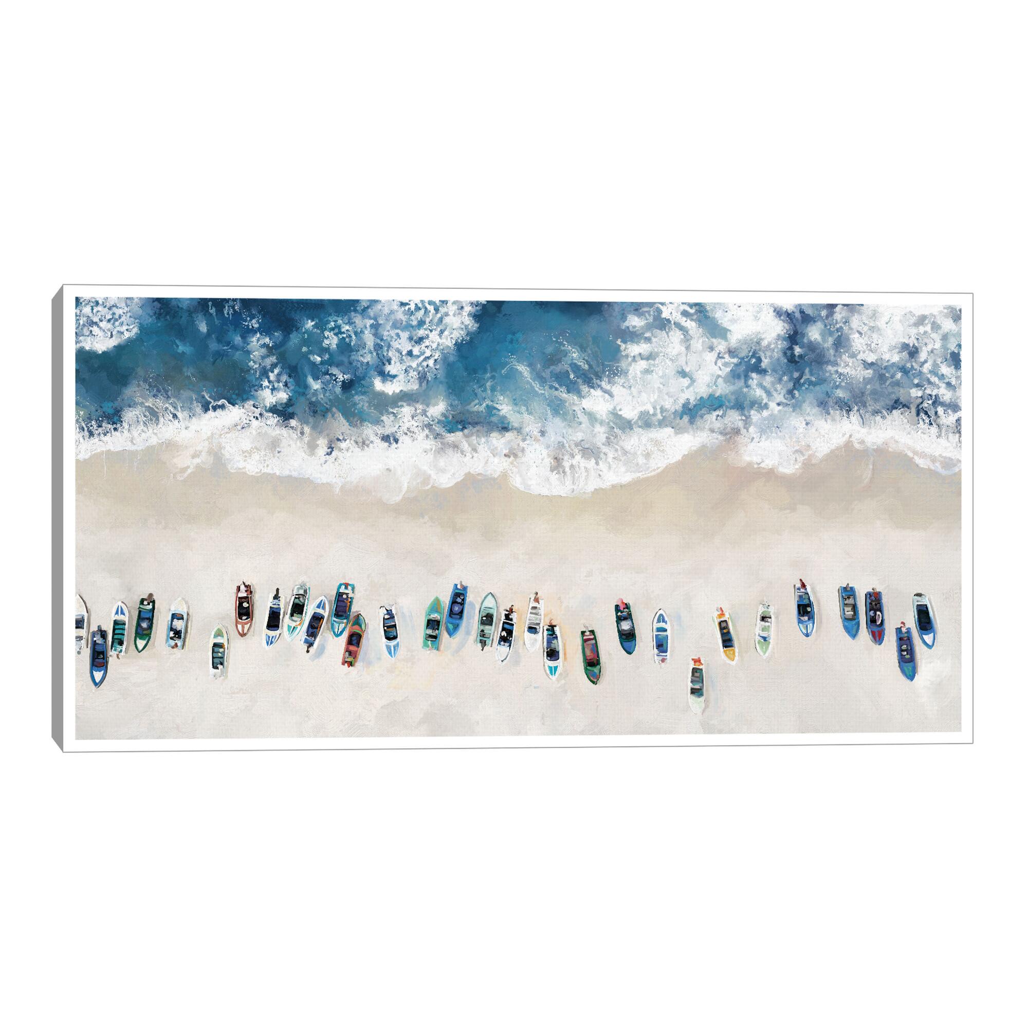 Blue Beach Below Framed Canvas Wall Art by World Market