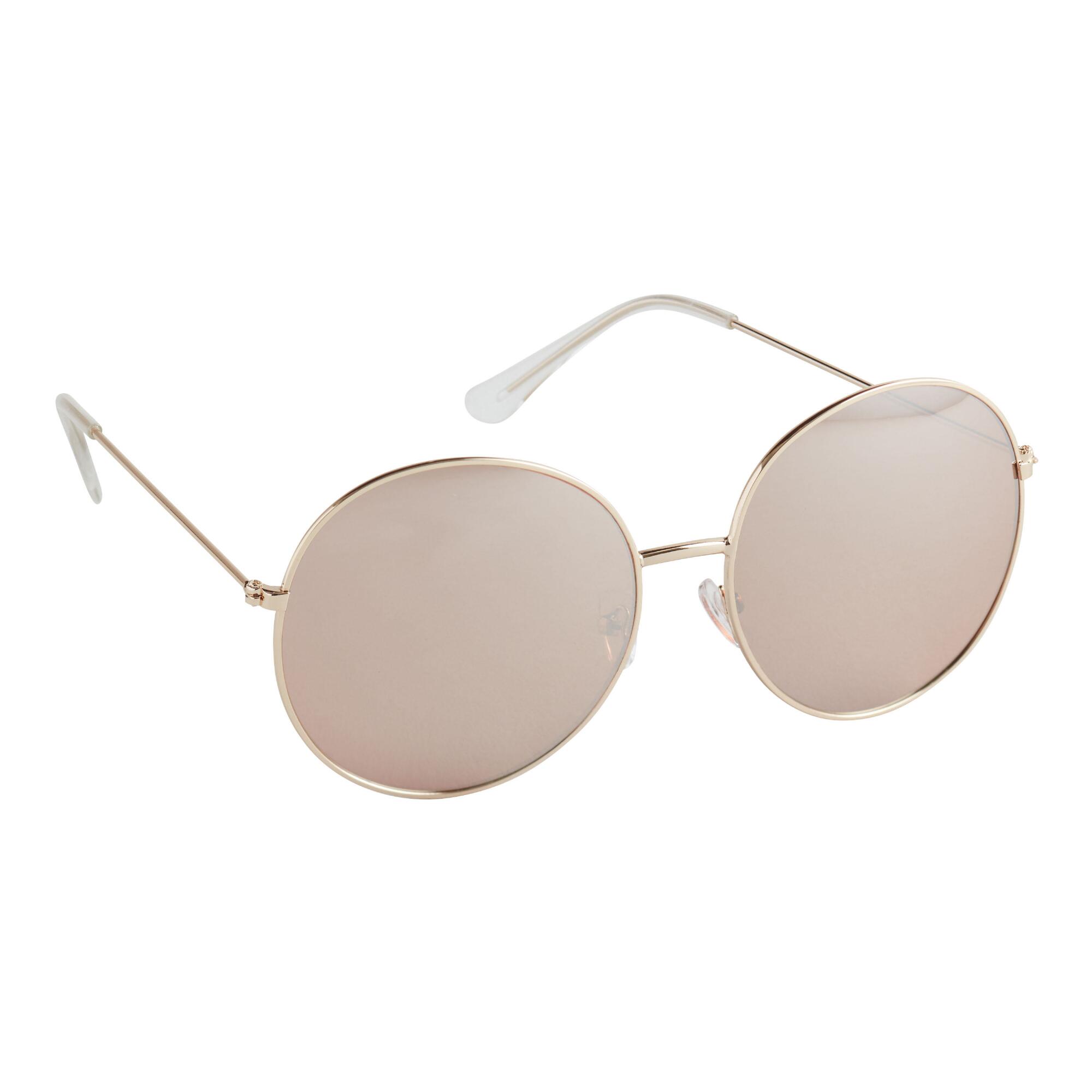 Round Copper Metal Frame Sunglasses by World Market
