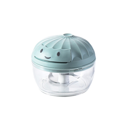 Garlic Blender Multifunctional Smiley PP Meat Grinder Manual Chopper Kitchen Tool - blue, s