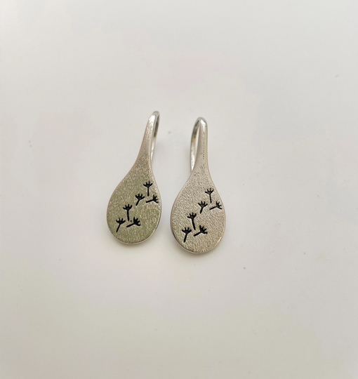sterling Silver 30mm Dandelion Hook Earring Simple Earrings Everyday/Gift For Her