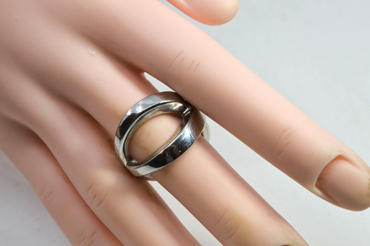 Silver Tone Womens Fashion Ring, Size 8 1/2