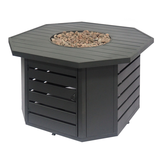 Octagonal Matte Black Iron Desdemona Gas Fire Pit by World Market