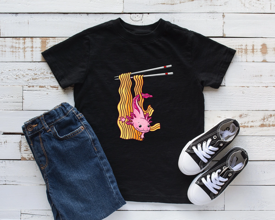 Cute Axolotl in Ramen Noodles Kids Shirt, Youth Lover Gift, Infant, Hoodie