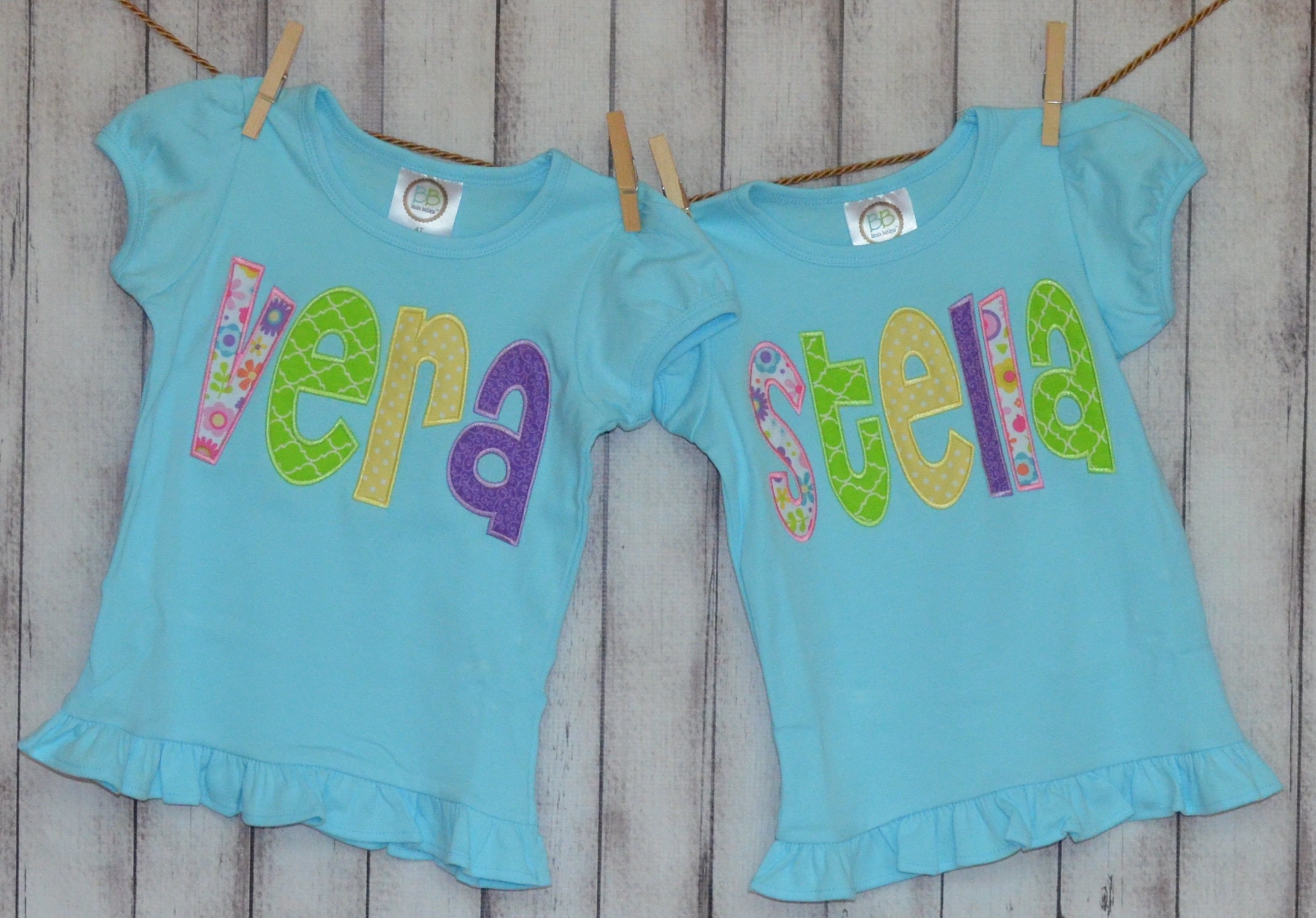 Girls Personalized Applique Name Shirt Or Bodysuit Boy Girl