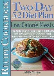 Two-Day 5:2 Diet Plan Low Calorie Meals Recipe Cookbook The Best Fast Diet Recipes For Weight Loss Easy 500 Calorie Diet Day Meal Plans Milly White Au