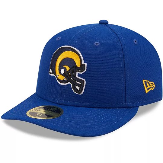 Men's New Era Royal Los Angeles Rams Omaha Throwback Low Profile 59FIFTY Fitted Hat, Size: 7 1/2, LAR Blue