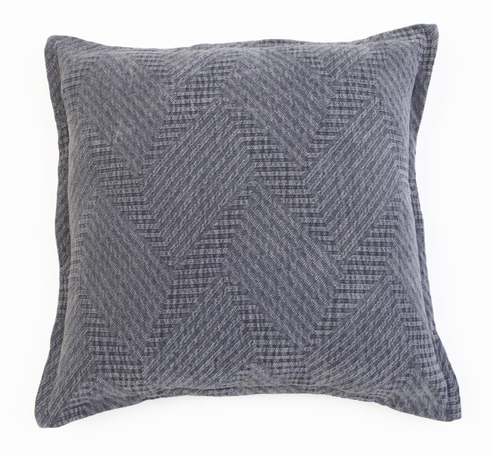 Decor Therapy Thro by Marlo Lorenz 18-in x 18-in Griffin Woven Cotton Blend Indoor Decorative Pillow in Gray | TH022838006E