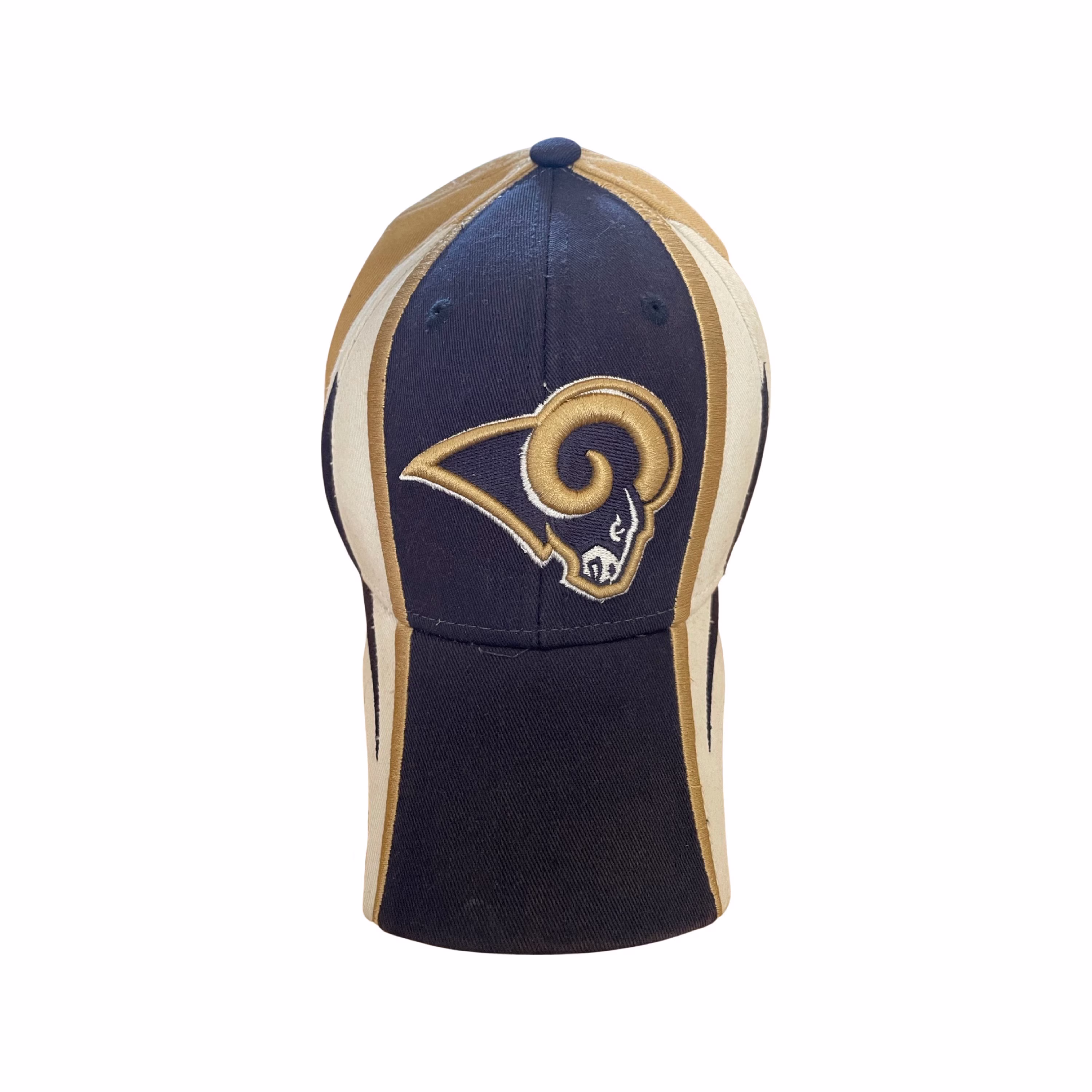 Vintage 90's Nfl Reebok St. Louis Rams Blue, Gold & White Embroidered Shark Tooth Hat. Adjustable Dad Hat