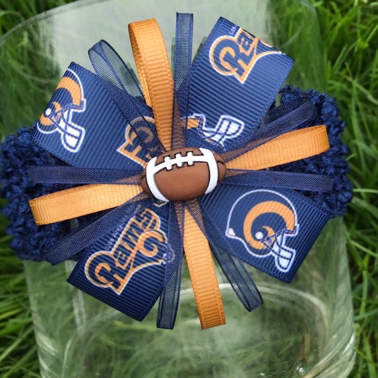 La Rams Headband Hair Bow Los Angeles Rams Bow Baby Gift Football Girl