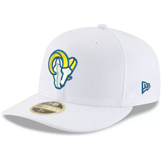 Men's New Era White Los Angeles Rams Alternate Logo Omaha Low Profile 59FIFTY Fitted Hat, Size: 8