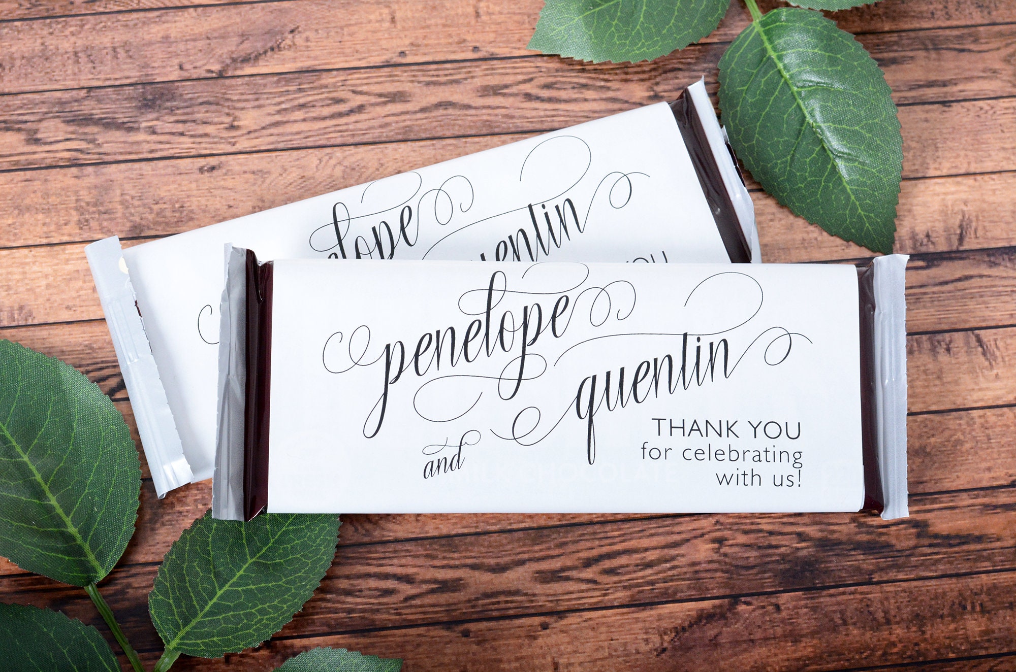 Wedding Chocolate Bar Wraps, 25 Candy Wrappers, Custom Label Stickers #wdihb-327
