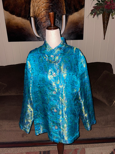 Chico's Jacket Silk Blend Asian~Large