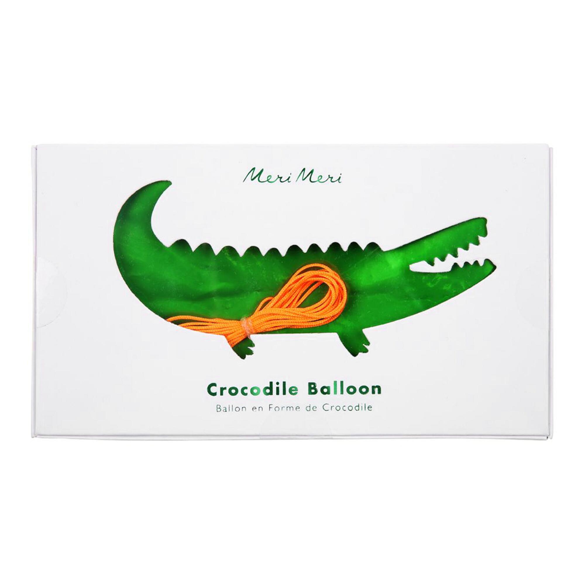 Meri Meri Crocodile Foil Mylar Balloon: Green by World Market