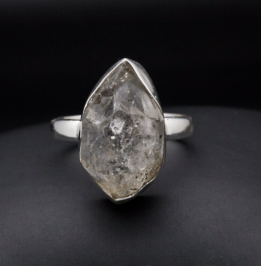 sterling Silver Herkimer Diamond Ring Size 9.5