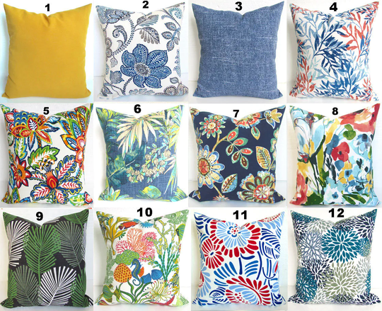 Blue Outdoor Pillows Lime Green Throw Pillow Covers Teal Blue Pillow Green Tropical Coral
