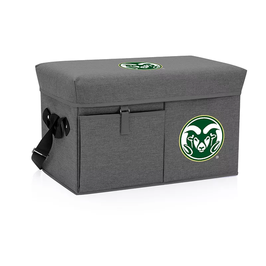Picnic Time Colorado State Rams Portable Ottoman Cooler, Grey